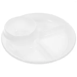 Dinnerware Sets Dinner Salad Plate Control Tray Serving Ceramic Divided Fruit Platter Snack Trays Round Cafeteria