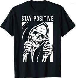 Men's T Shirts Alway Stay Positive Funny Skull Skeleton T-Shirt