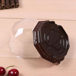 Gift Wrap 50 PCS Plastic Round Cake Box Containers Dessert Clear Container Pastry Cupcake Food