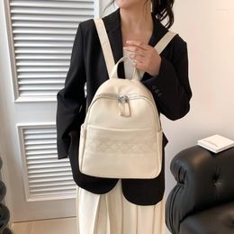 School Bags Small Pu Leather Backpack For Women 2023 Trendy Back To Teenagers Girls Solid Color Simplicity