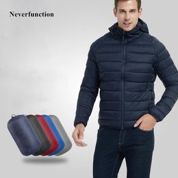 Men's Jackets Men Winter Waterproof Jacket With Hood Warm Coat Casual Thick Cotton Parkas Simple Solid Color Parka Masculina Plus Size