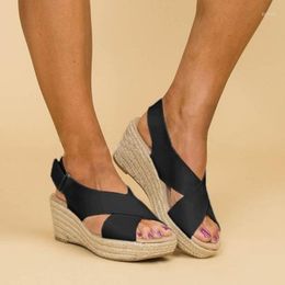 Wedges Shoes For Women Sandals 2024 Summer Ladies Solid Plus Size Non-Slip Famale Casual Footwear Woman Comfortable