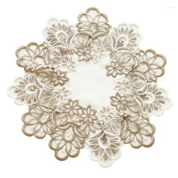 Table Mats Tea Cup Coasters Gold Mantel Pad Lace Mat Placemat For Dining Round Placemats Place Kitchen Accessories TS5