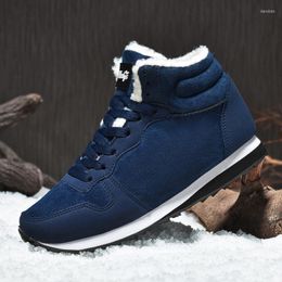 Boots 2023 Cotton Shoes Winter Lace-ups Couple Plus Velvet Warm Large Size Leisure Snow Men