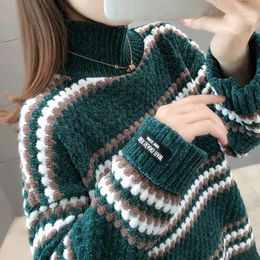 Women's Sweaters In 2023 The Season Chenille Sweater Knit Female Turtle Neck Loose Or Lend Students Women Wear Western