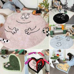 Pink Round Carpets For Living Room Fluffy Bedroom Thick Soft Floor Mats For Kids Baby Rugs Hair Kids Carpet Furry Nursery Rug T230519