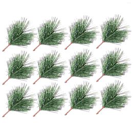 Decorative Flowers Pine Christmas Picks Branches Artificial Needles Tree Fake Stems Greenery Green Pick Garland Crafts Twigs Decoration