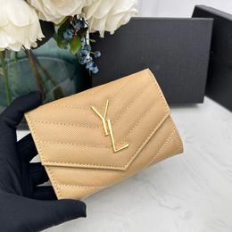 Luxury Designer Caviar Wallet Famous Womans Purses Flap Handbags Lady Genuine Leather Coin Clutch Casual Envelope Classic Credit Card Holder Bag