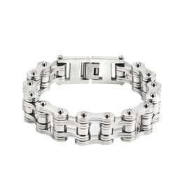 Chain 16mm Steel Motor Biker Bracelet For Men''s Punk Personality Stainless Silver color Motorcycle Chains Bracelets 230518