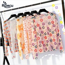 Women's T-Shirt Ruoru Women Sexy Harajuku Mesh Tops Net See Through T Shirt Transparent Undershirt Base Top Camisas Femininas korean mujer 230518