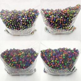 Crystal 500gram/bag 6mm diy Cube Acrylic black AZ 26 Letter Beads Alphabet Square beaded for woman Bracelet Jewellery Making accessories