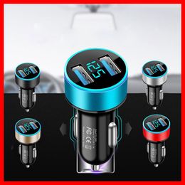 Auto Accessories Dual USB Digital Display Car Charger Portable Car Cigarette Lighter With LED Display Car Charger Car-Charge Car-Charger Car Charging Quick Charge