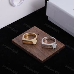 Feshion Band Ring for Women Designer Celebrity Rings Silver Men Gold Biggie Jewelry Letter Luxury Engagement Love Rings V Vintage with Box