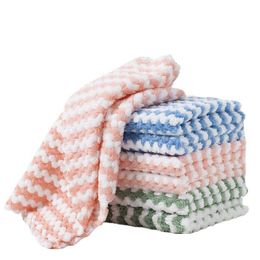 Cleaning Cloths Kitchen Rag Dishcloth Household Microfiber Nonstick Oil Table Wipe Cloth Scouring Pad Drop Delivery Home Garden Hous Dh1Wn