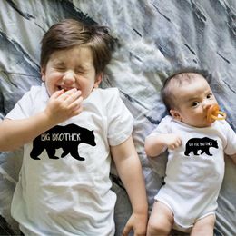 Family Matching Outfits Big Brother Little Brother Summer Short Sleeve T-shirt Baby Bodysuit Children's Home Look Top Bodysuit and T-shirt G220519