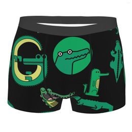 Underpants Funny Crocodile Anime Male Double Sides Printed Soft Breathable Machine Wash Underwear Men Boxers Polyester Print