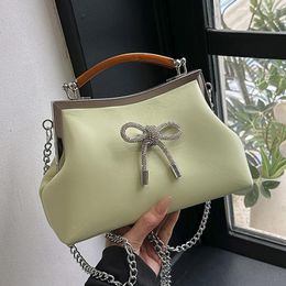 Evening Bags INS Luxury Designer Women Purses And Handbags Bow Knot Chain Shoulder White Green Pink Crossbody Ladies Clutch