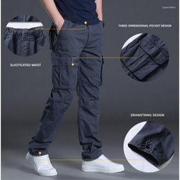 Men's Pants 2023 Spring Summer Multi-pocket Overalls Men Loose Plus Size Outdoor Sports Trousers Pure Cotton Work Clothes Casual