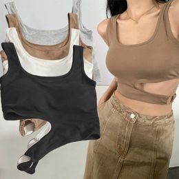 Camisoles & Tanks Sexy Crops Top Black Halter Vest Crop Women Summer Camis Hollow Camisole Fashion Casual Tube Tops Female Sleeveless