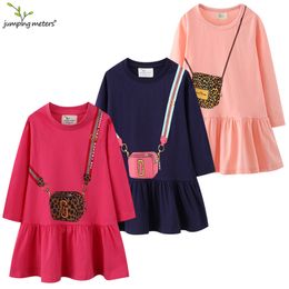 Girl's Dresses Jumping Metres Selling Princess Girls Dresses Bag Print Fashion Children's Clothes Autumn Spring Baby Costume Long Sleeve 230519