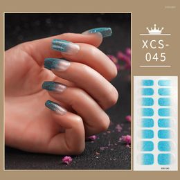 Nail Stickers Blue Shiny Twinkle Manicure Decoration Tape Last Update Full Cover Glitter Gradient Colour