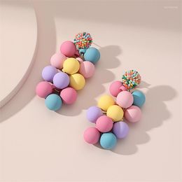 Dangle Earrings Multicolor Grape Long For Women Wedding Prom Jewelry Accessories Fashion Handmade Rice Bead Drop