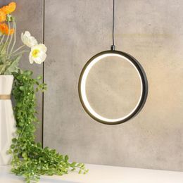 Pendant Lamps Minimalist Black Round Ring Light LED Ceiling Hanging Indoor Home Decoration Table Dining Living Bedroom Fittings