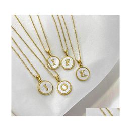 Pendant Necklaces Ailodo Letter Necklace For Women Men Minimalist Stainless Steel Initial Party Wedding Fashion Jewelry Christmas Gi Dhuvi