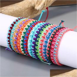 Charm Bracelets Wax String Woven For Women 14 Colors Mtilayer Friendship Bracelet Bohemia Bangle Gift Jewelry Drop Delivery Dhgarden Dhayq