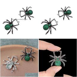 Pendant Necklaces Pcs 30X34Mm High Quality Brass Cubic Zirconia Spider Charms Connectors Insects Diypendant Drop Delivery Jewelry Pen Dhgbd