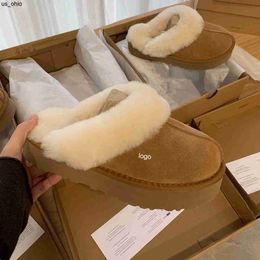 Slippers Top quality man women increase snow slippers Soft comfortable sheepskin keep Warm slippers Girl Beautiful gift free transshipment J230520