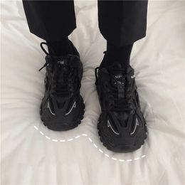 GAI GAI GAI Dress Shoes Plus Size 41 42 43 Women's Chunky Sneakers Brand Design Light Sport Ladies Trainers Black Casual 23519
