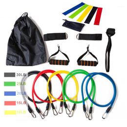 Resistance Bands 17Pcs/Set Latex Gym Door Anchor Ankle Straps With Bag Kit Set Yoga Exercise Fitness Band Rubber Loop Tube Bands1