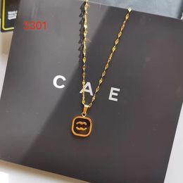 Pendant Necklace Double Letter Chain Love Necklaces Chain 18K Gold Plated Newklace for Women Wedding stainless steel Jewerlry Accessories wholesale