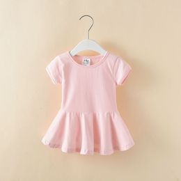 Girl's Dresses Summer for Girls Children Clothes Cotton Solid Colour Pretty Elegant Dress 230505 230519