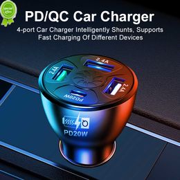 New 20W PD Type C USB Car Charger Phone 4 Ports Power Adapter Fast Charging For iPhone Xiaomi Samsung Huawei Honour OPPO Realme