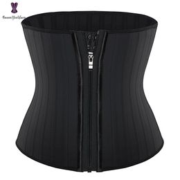 Women's Shapers Plus Size XS To 6XL Latex Rubber Zip Sheath Gaine Sport Girdles 25 Steel Boned Waist Trainer Corset Women Body Shapewear 230519