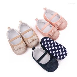 First Walkers Baby PU Leather Girl Princess Moccasins Cute Shoes Bow Soft Soled Non-slip Footwear Crib