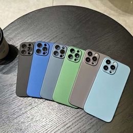 Glass Camera Lens Protector Cases For Iphone 15 14 Plus 13 Pro Max 12 11 Iphone15 Fashion Hard Plastic PC Plain Fine Hole Dustproof Mobile Phone Smart Back Cover Skin