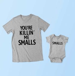 Family Outfits You're going to kill me clothes for small families T-shirts family looks father mother daughter son top baby tights family clothing G220519