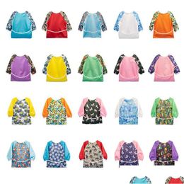 Aprons Baby Bib Long Sleeved Child Toddler Bibs Waterproof Apron 324 Months Drop Delivery Home Garden Textiles Dh6Fq