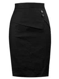 Capris Office Ladies Black Pencil Skirt BUD Slim Fit High Waist Bandage Women Summer Elastic Bodycon Knee Length Elegant 2021 Skirts