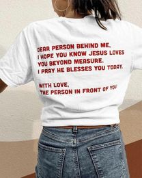 Men s T Shirts Dear Person Behind Me Love Like Jesus T shirt women 100 Cotton funny tumblr casual Fashion quote hipster unisex tee top tshirt 230519