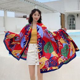 Sarongs Long Scarf Women Print Shawl Summer Sunscreen Luxury Brand Beach Wrap Large Neckerchief Female Design Hijab Cotton Bandana 230519