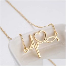 Pendant Necklaces New Medical Jewellery Heart Necklace Stainless Steel Stethoscope For Nurse Doctor Gift Wholesale Drop Deliver Dhgarden Dhl6A