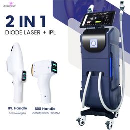 2 IN 1 Diodenlaser dauerhafte Haarentfernungsmaschine IPL Elight Hautverjüngung Faltenreduzierung Hautpflegebehandlung