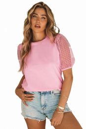 pink Tulle Puff Sleeve Top 2023 Hot New 2023 Hot New r5wK#