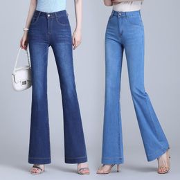 Pants Summer Jeans Women 2023 New Elastic Flare Jeans Ladies High Waist Denim Pants Vintage Thin Trousers Jean Femme Vaqueros Mujer