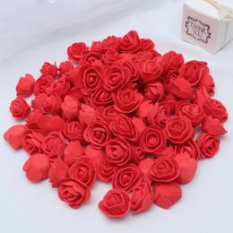 Decorative Flowers 100 Pcs Purple Home Decor Rose Heads Wedding Soap Flower Rustic Pack Bride