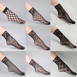 Women Socks Elegant Lovely Girls Summer Fashion Sexy Lady Soft Black Lace Ruffle Fishnet Mesh Short Ankle Ultrathin